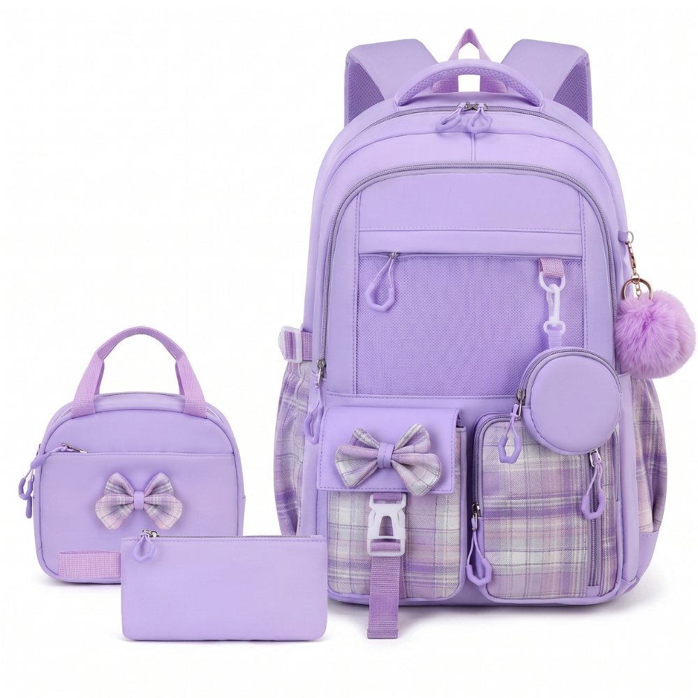 Schulrucksack-Set 24 L mit Laptopfach – 3-teiliges wasserabweisendes Rucksack-Set mit Lunchbag & Federmäppchen