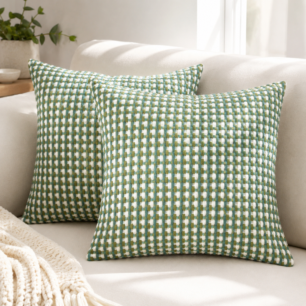Kissenbezug 45x45 cm – Dekorativer Sofakissenbezug im Nordic Muster für Sofa, Bett & Wohnzimmer