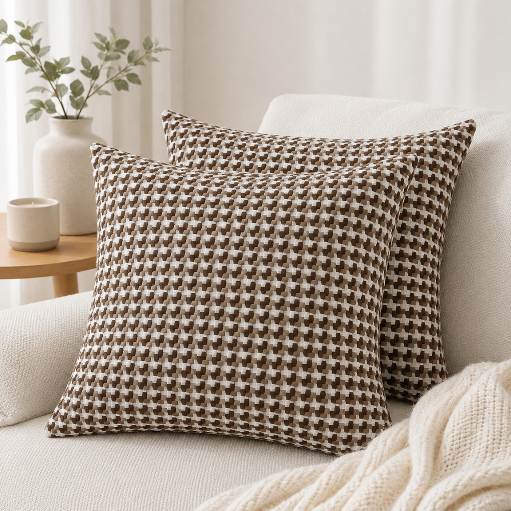Kissenbezug 45x45 cm – Dekorativer Sofakissenbezug im Nordic Muster für Sofa, Bett & Wohnzimmer