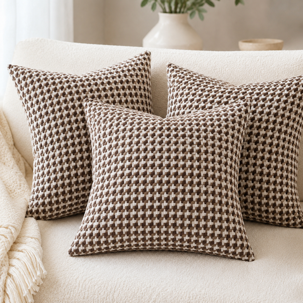 Kissenbezug 45x45 cm – Dekorativer Sofakissenbezug im Nordic Muster für Sofa, Bett & Wohnzimmer