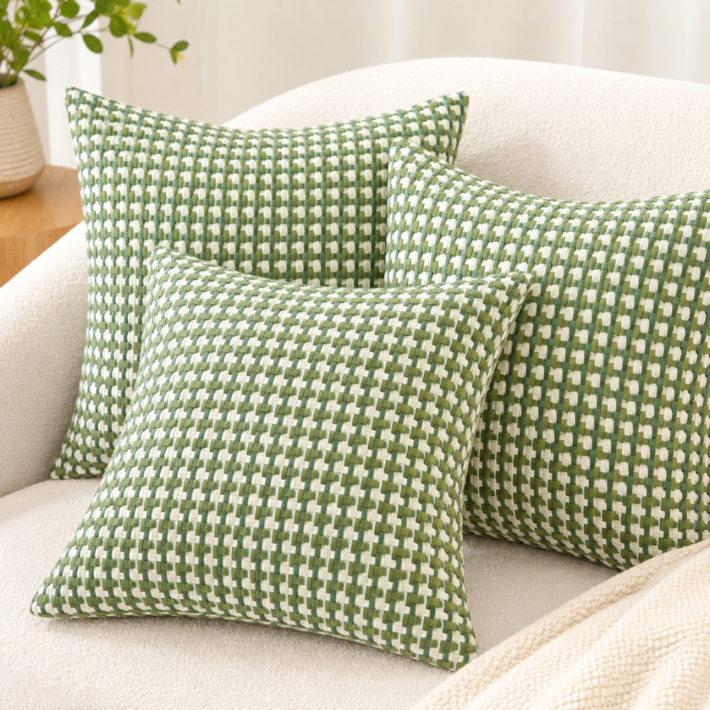 Kissenbezug 45x45 cm – Dekorativer Sofakissenbezug im Nordic Muster für Sofa, Bett & Wohnzimmer