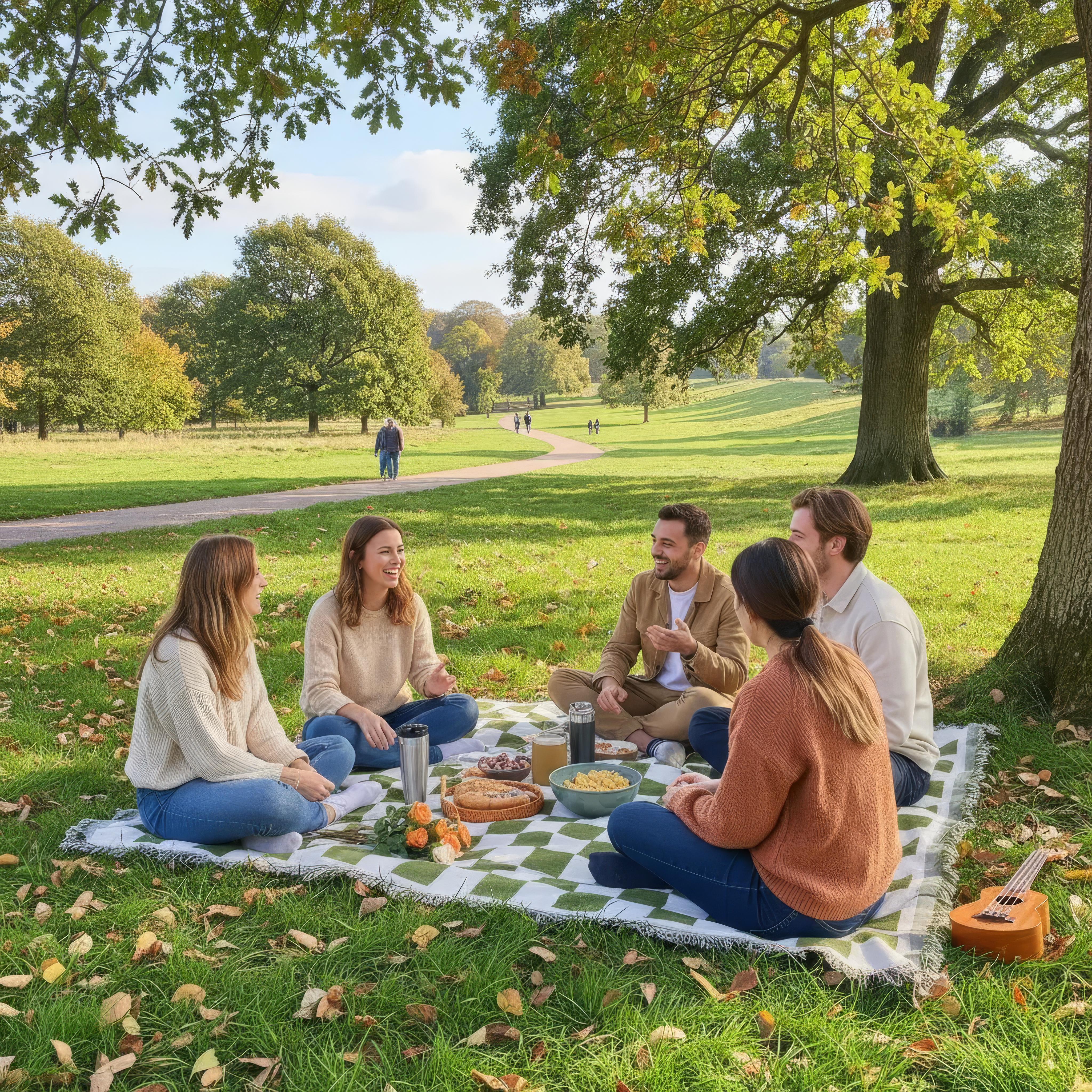 Klassische Karierte Picknickdecke 130x180cm - Weiches Mikrofasermaterial für Outdoor und Zuhause 1
