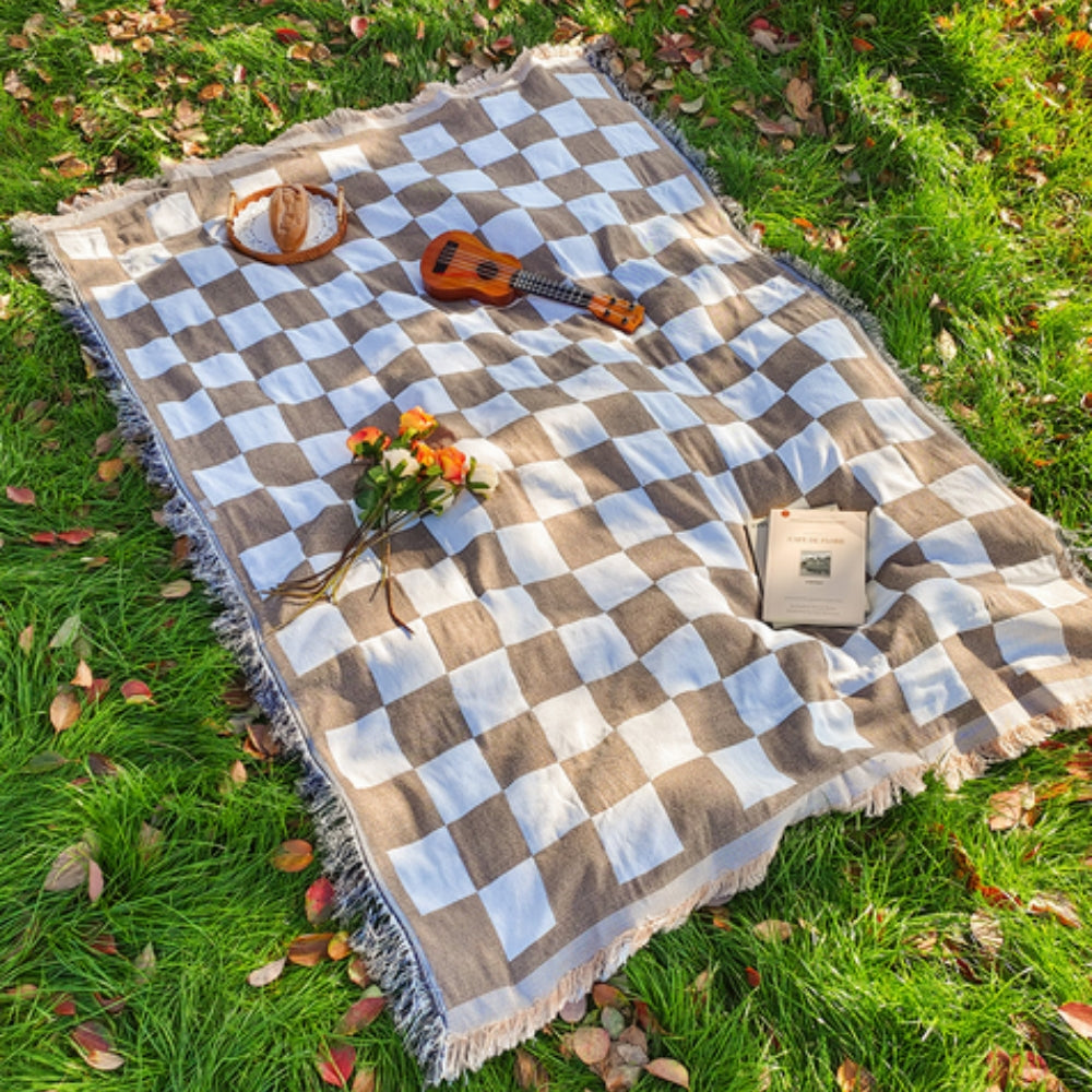 Klassische Karierte Picknickdecke 130x180cm - Weiches Mikrofasermaterial für Outdoor und Zuhause 9