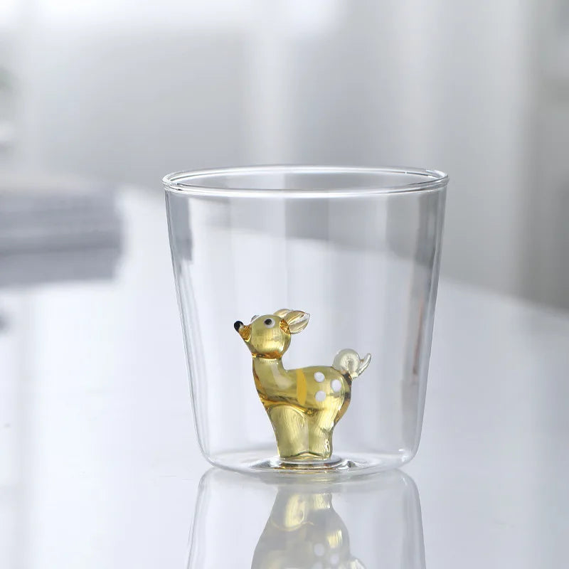 Kreative 3D Glas Tasse - Handgefertigte Tier- und Pflanzenform für Kaffee und Milch 10