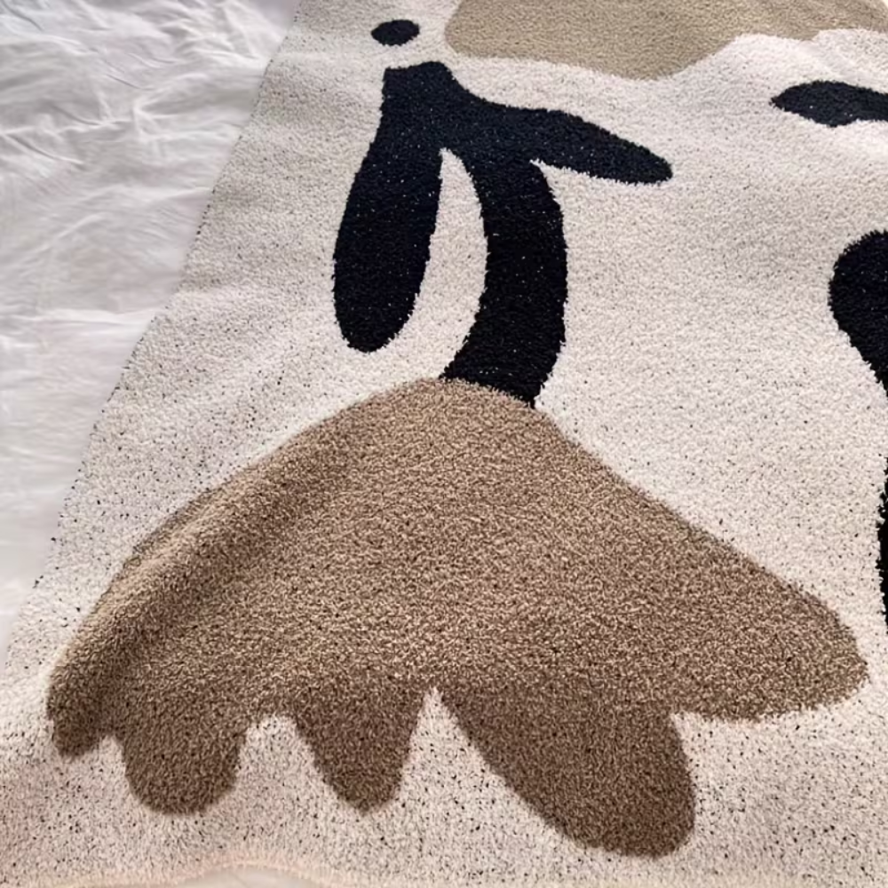 Kuscheldecke Beige Schwarz – Weiche Strickdecke mit Muster für Sofa, Bett & Wohnzimmer