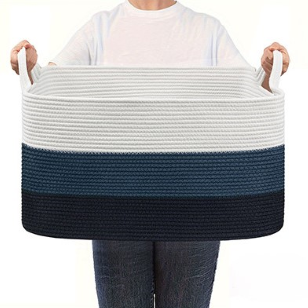 Großer Aufbewahrungskorb  55L – Faltbarer Wäschekorb & Spielzeugkiste – 48x34x28cm, Waschbar