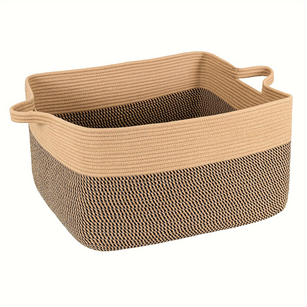 Großer Textil-Aufbewahrungskorb mit Griffen – 45L Organizer für Decken & Wäsche