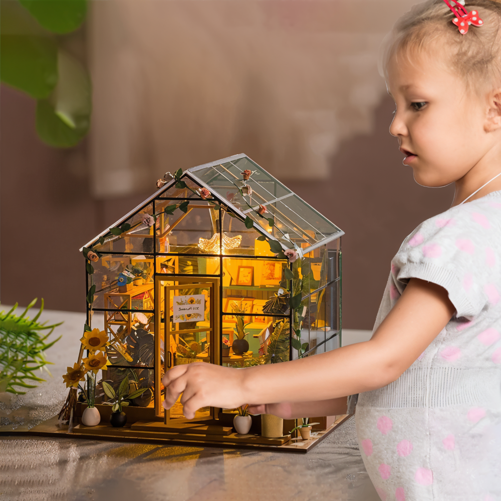 Lil'Puzz Haus - Umweltfreundliches Miniatur DIY Puppenhaus Kit Decor