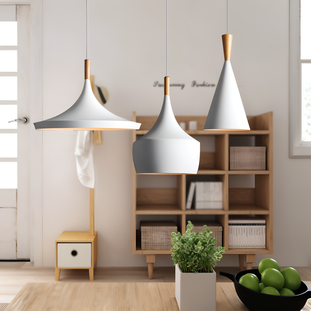 Lofty LED Pendelleuchte - Moderne Schwarz Weiße Geometrische Hängelampen für Innenräume