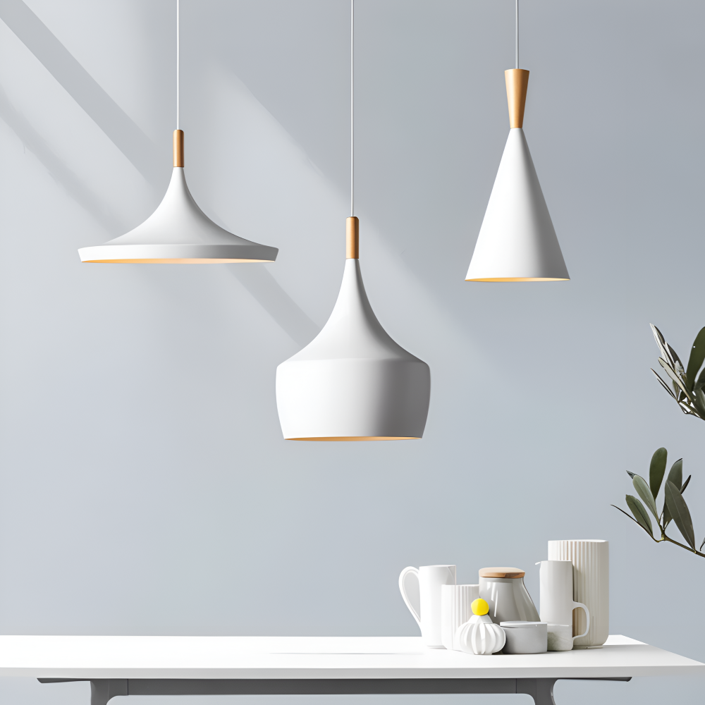 Lofty LED Pendelleuchte - Moderne Schwarz Weiße Geometrische Hängelampen für Innenräume