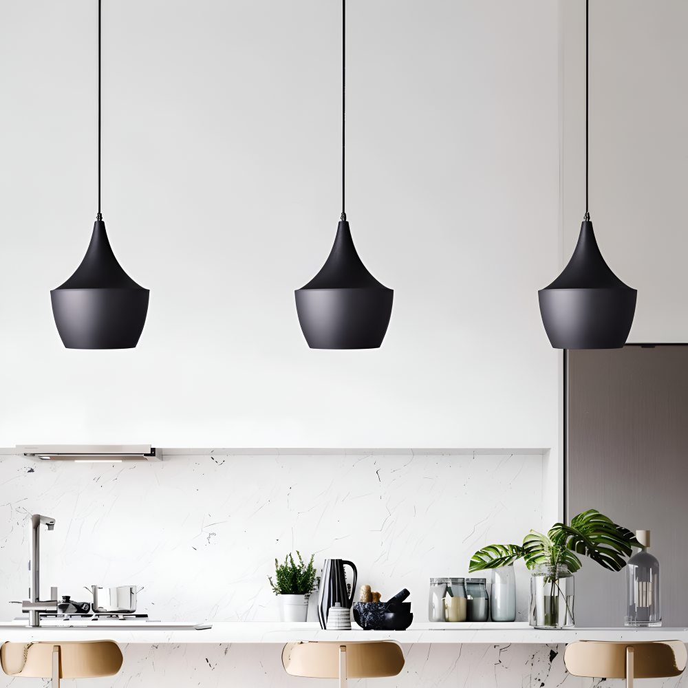 Lofty LED Pendelleuchte - Moderne Schwarz Weiße Geometrische Hängelampen für Innenräume