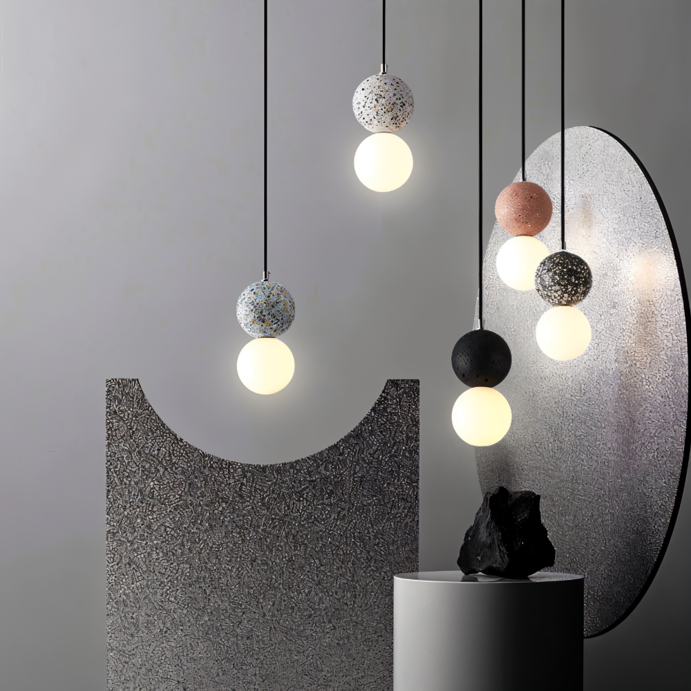 LumeGlobe Pendelleuchte - Doppelkugel Pendelleuchte für den Esstisch - Glas Hängekugel Lampe
