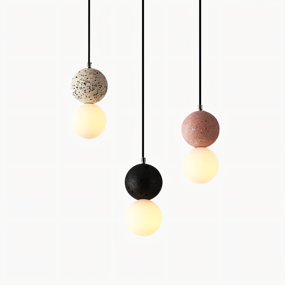 LumeGlobe Pendelleuchte - Doppelkugel Pendelleuchte für den Esstisch - Glas Hängekugel Lampe