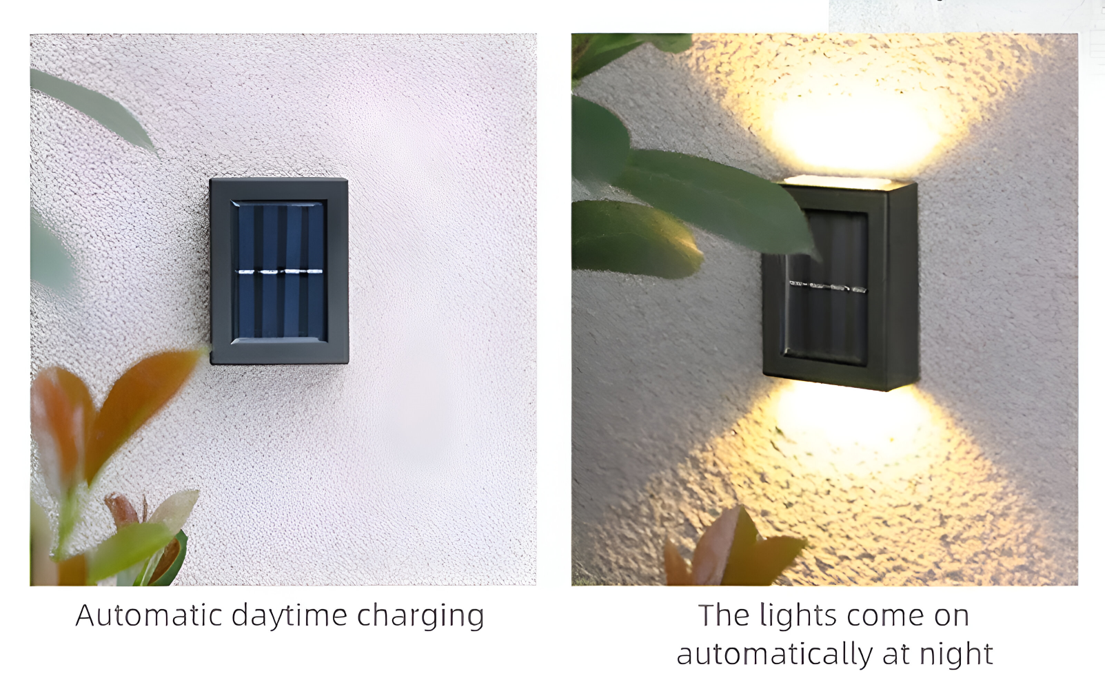 LumiSun Solar-Wandleuchte - Solarbetriebene Außenlampe mit Zwei Strahlen