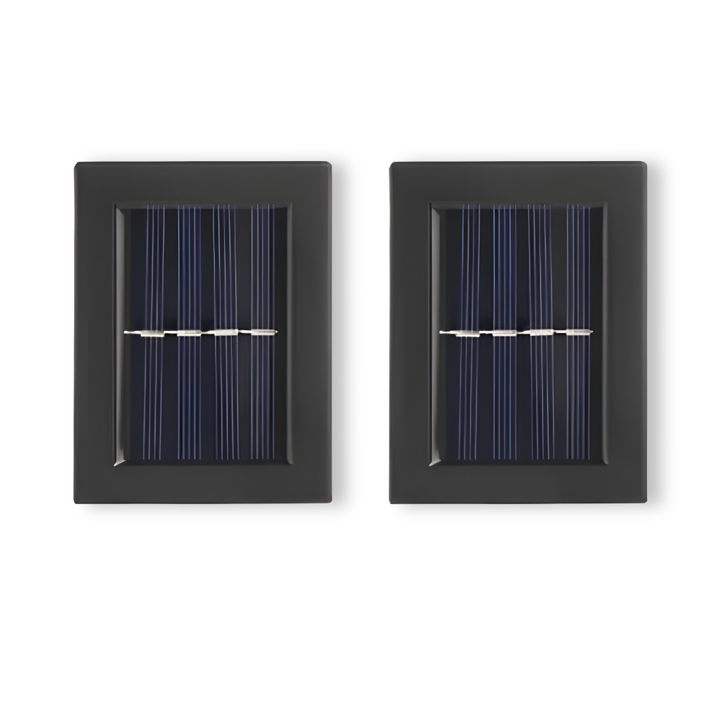 LumiSun Solar-Wandleuchte - Solarbetriebene Außenlampe mit Zwei Strahlen