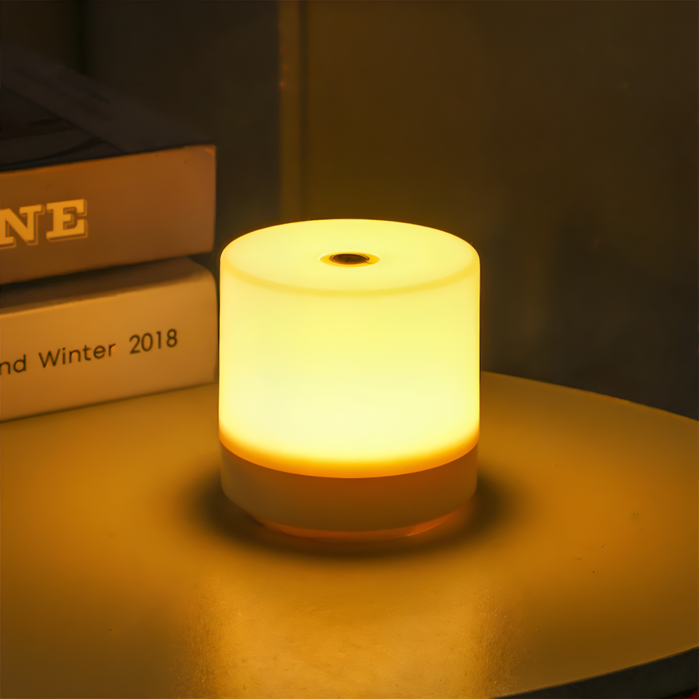 LuminoTap - USB Betriebenes Zylindrisches Mini Nachtlicht - Lampe mit Touch Dimmer