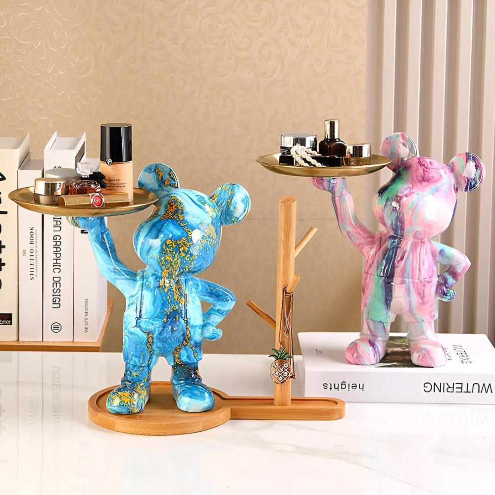 Luxe Bear - Multifunktionale Handgefertigte Kunstharzfigur und Organizer