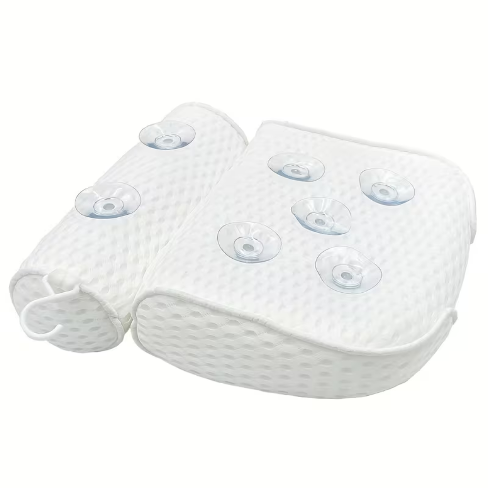 Badewannenkissen Ergonomisch – Atmungsaktives Badekissen mit 3D-Netz für Nacken- & Rückenkomfort