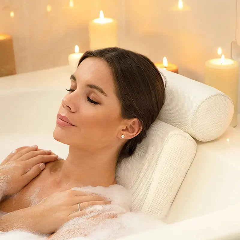 Luxe Badekissen für Entspannung | Ergonomisches Design, Atmungsaktives 3D-Netz 2