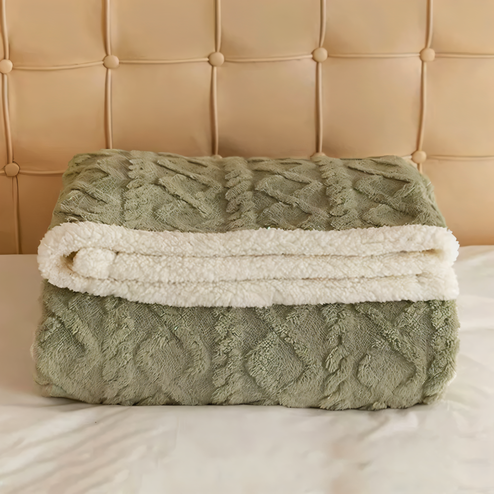 LuxiFaux Wool Plaid - Doppelseitiger Plüsch Fleece Überwurf