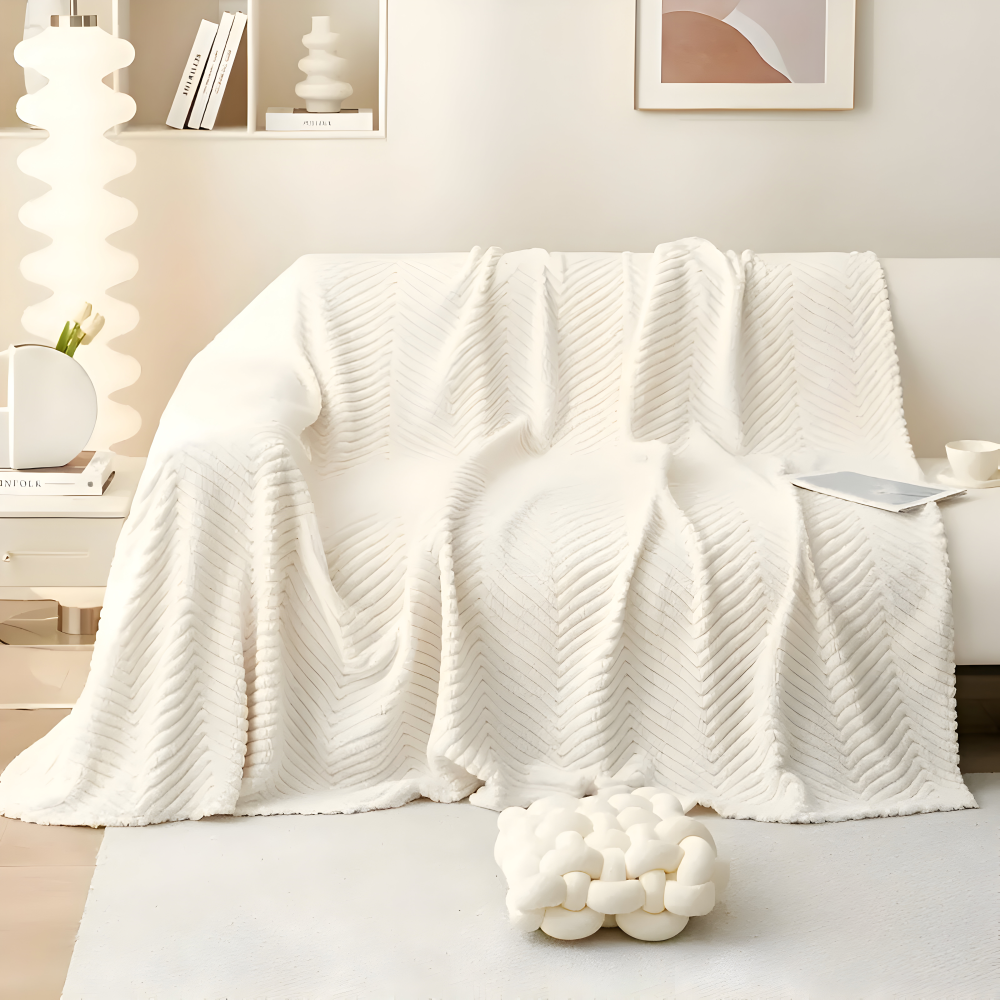 LuxuraWrap Sofa Bezug - Weicher, Rutschfester Sofaschutz - Geometrischer, Haustierfreundlicher Überwurf für Sofa