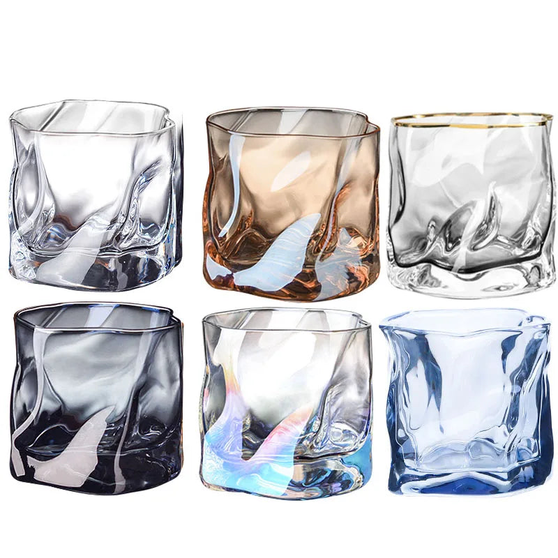 Luxuriöses Handgefertigtes Whiskyglas Set - Gedrehte Gläser für Whisky und Cocktails, 200ml, 4 Stück 0