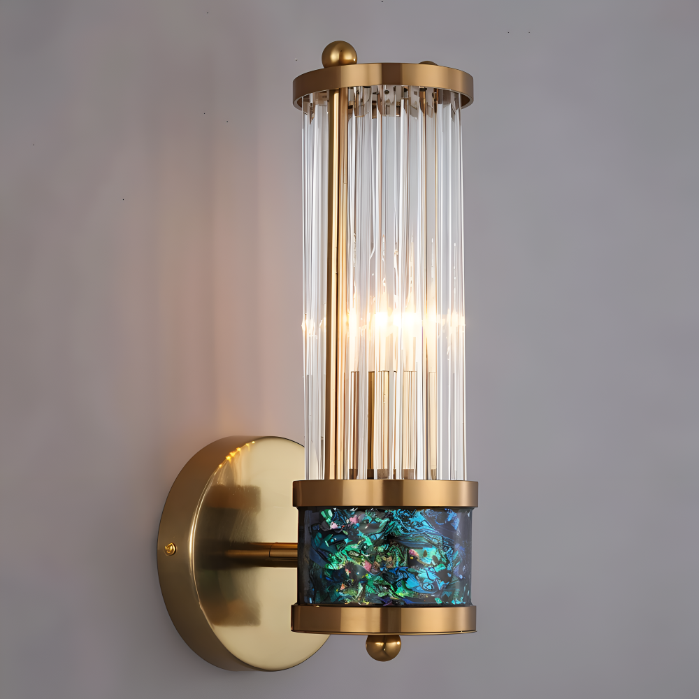 Luxuriöse Goldkristall Wandleuchte - Moderne Gerippte Wandlampe - E14 Wandleuchten LED