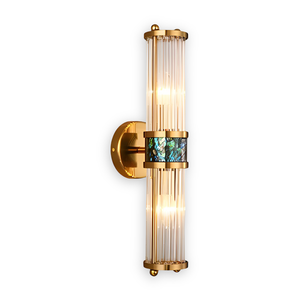 Luxuriöse Goldkristall Wandleuchte - Moderne Gerippte Wandlampe - E14 Wandleuchten LED