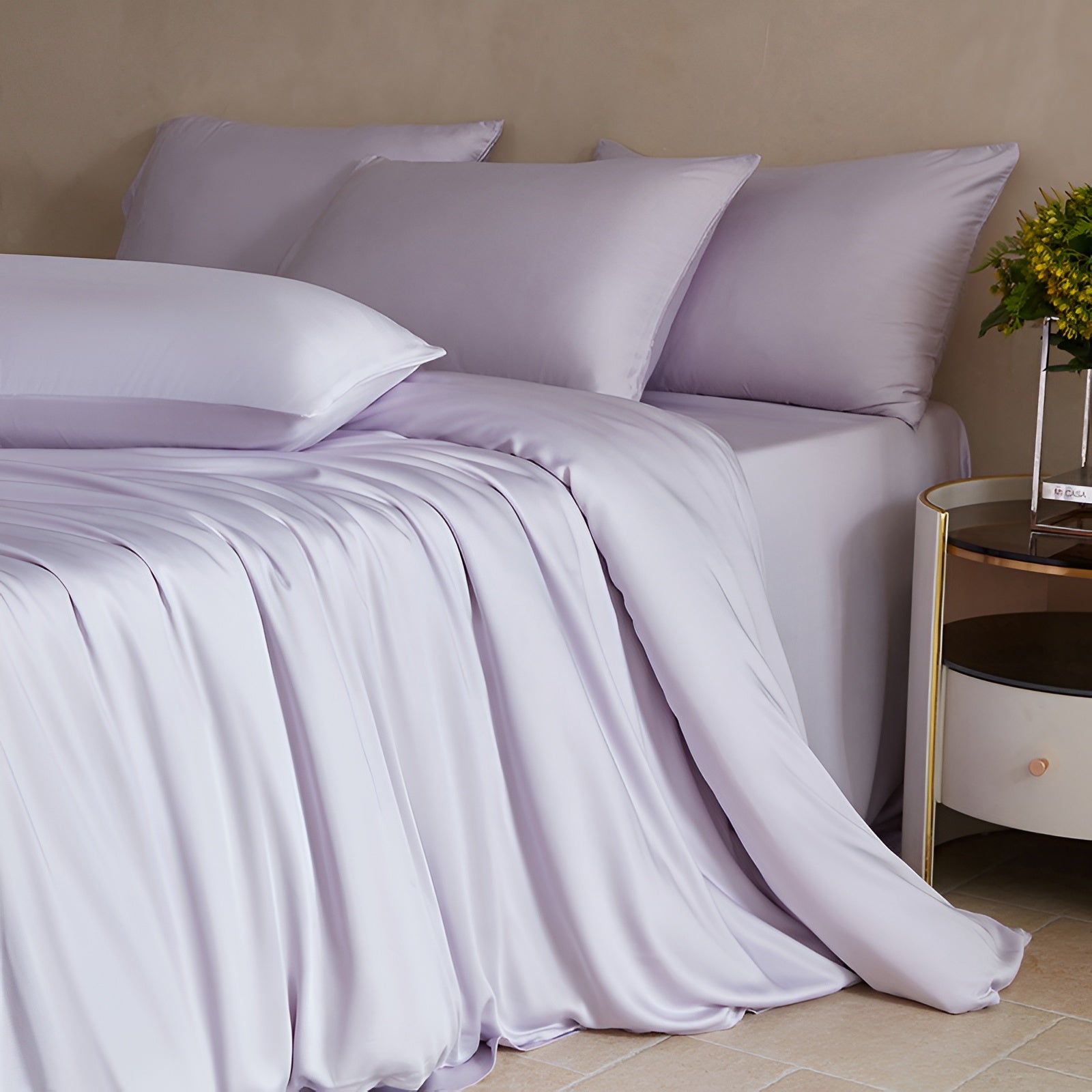 Luxus Bettwäsche Set 3-teilig – Soft Viskose Bettbezug & 2 Kissenbezüge – Atmungsaktiv Bettwäsche