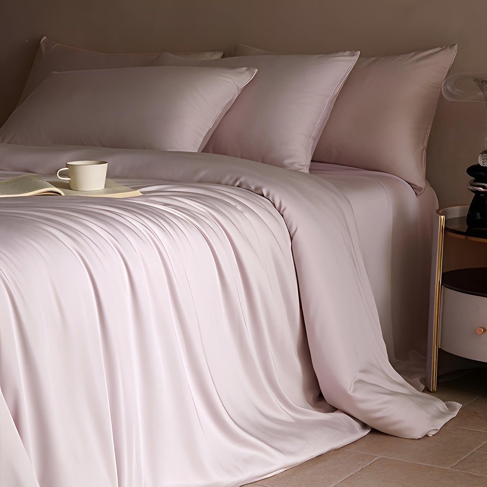 Luxus Bettwäsche Set 3-teilig – Soft Viskose Bettbezug & 2 Kissenbezüge – Atmungsaktiv Bettwäsche