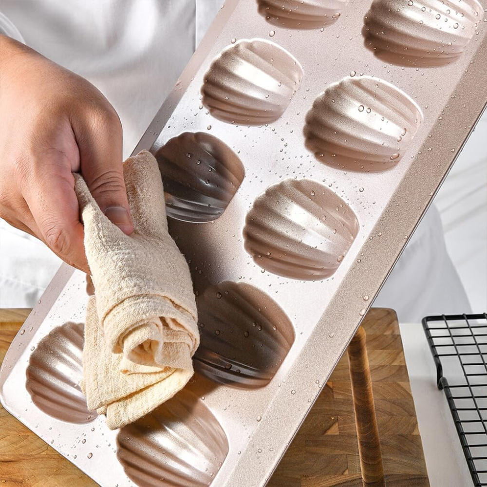 Madeleine Backform aus Kohlenstoffstahl – Antihaft Muschel Kuchenform für Gebäck, Muffins & Backen