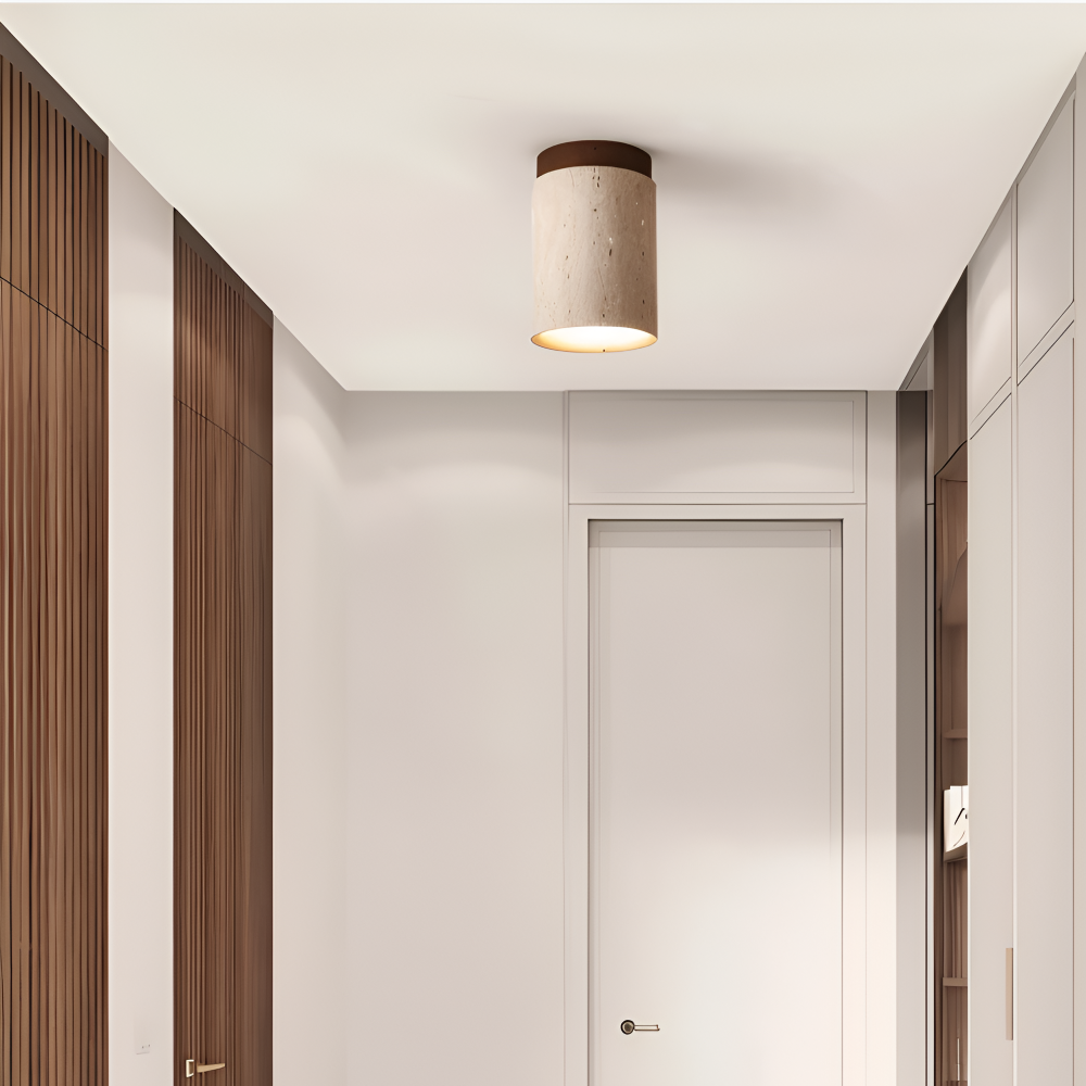 MarWood Deckenleuchte - Travertin-Deckenleuchte - Flush Montage Spotlight