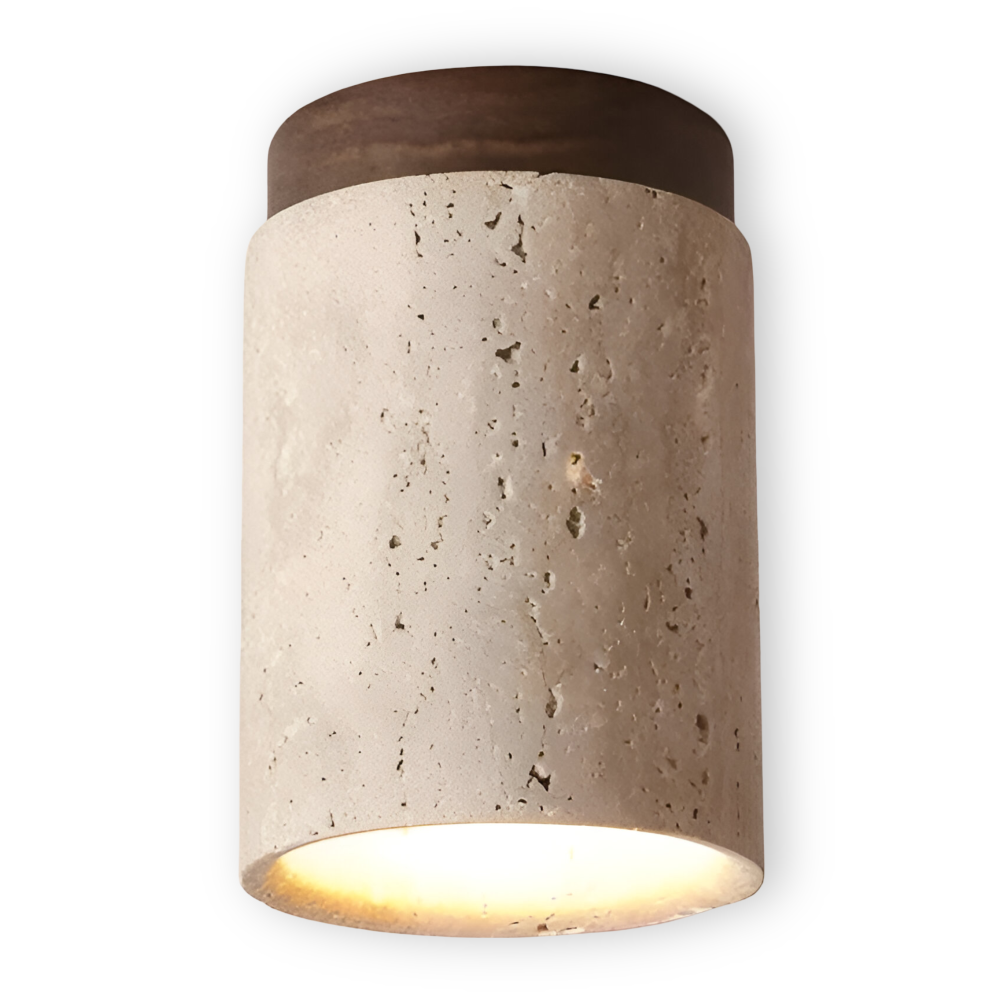 MarWood Deckenleuchte - Travertin-Deckenleuchte - Flush Montage Spotlight