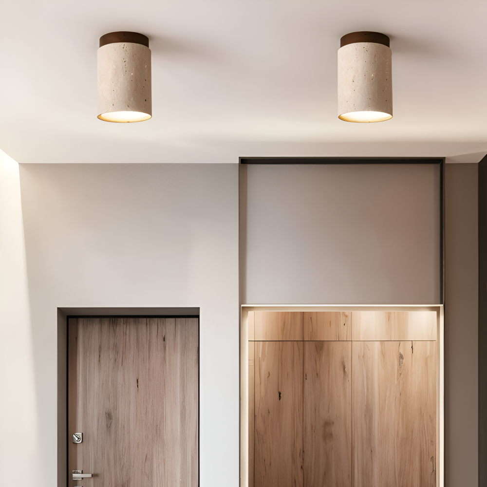 MarWood Deckenleuchte - Travertin-Deckenleuchte - Flush Montage Spotlight