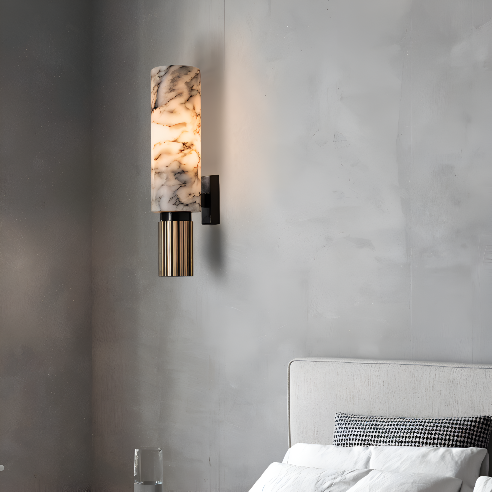 Marble Wandleuchte - Zylindrische Wandlampe - Naturmarmor  Wandleuchten LED
