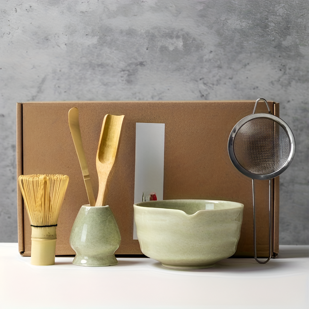 4/5/6-tlg. Matcha Set Kaufen – Keramik & Bambus Tee-Zubehör für Matcha Tee Zeremonien - 10
