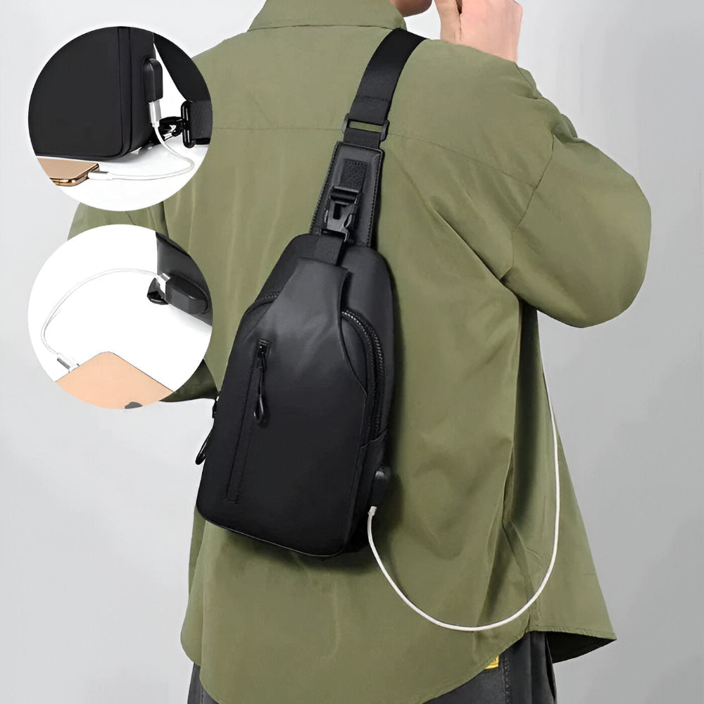 MetroFlex Crossbody Bag - Verstellbare Cross Body Bag Men - Modische Crossbody Bag Schwarz