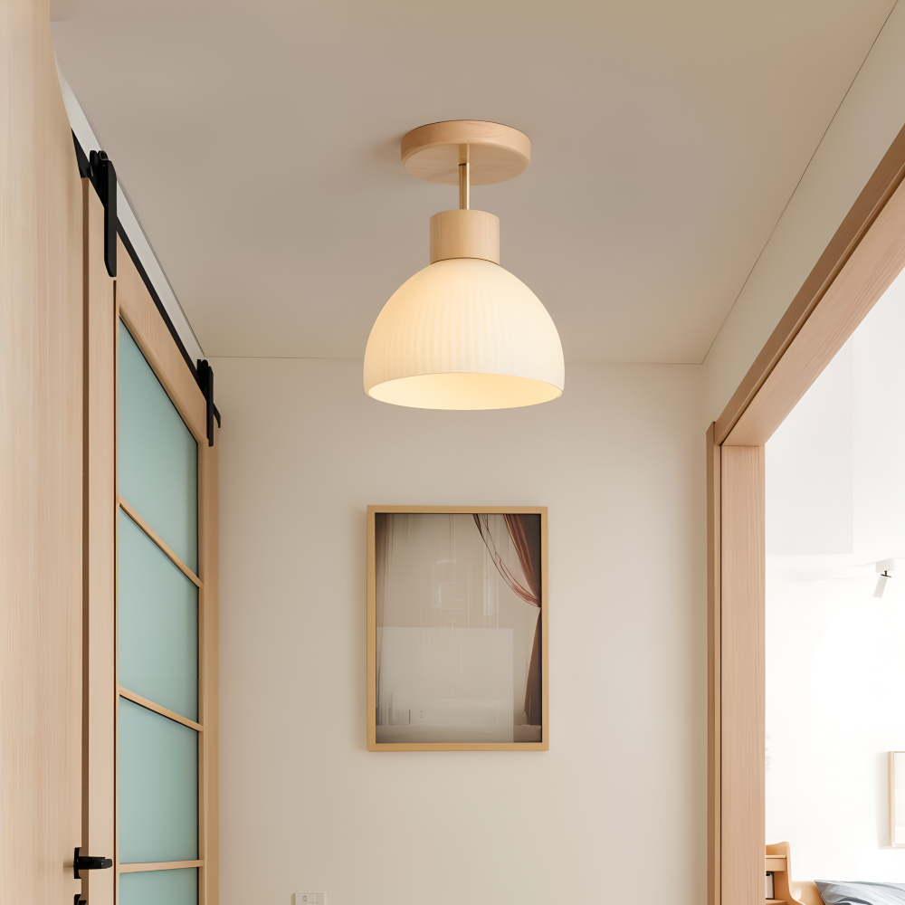 MidFlash - Nordic Aisle Deckenleuchte - Gerippte LED Deckenleuchte aus Glas