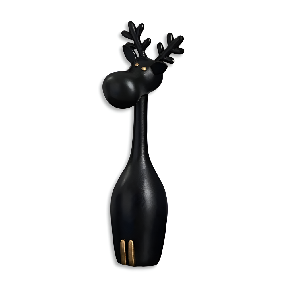 MiniCraft Osterdeko - Schwarz & Weiß Harz Ostern Kaninchen & Hirsch Figuren