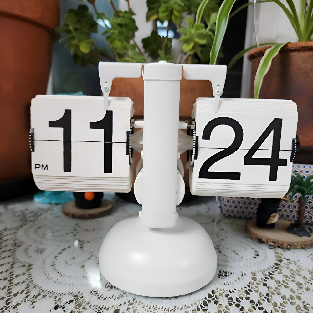 Minimalistische Flip Uhr - Retro Automatisch Blätternde Tischuhr