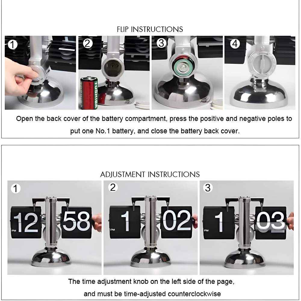 Minimalistische Flip Uhr - Retro Automatisch Blätternde Tischuhr
