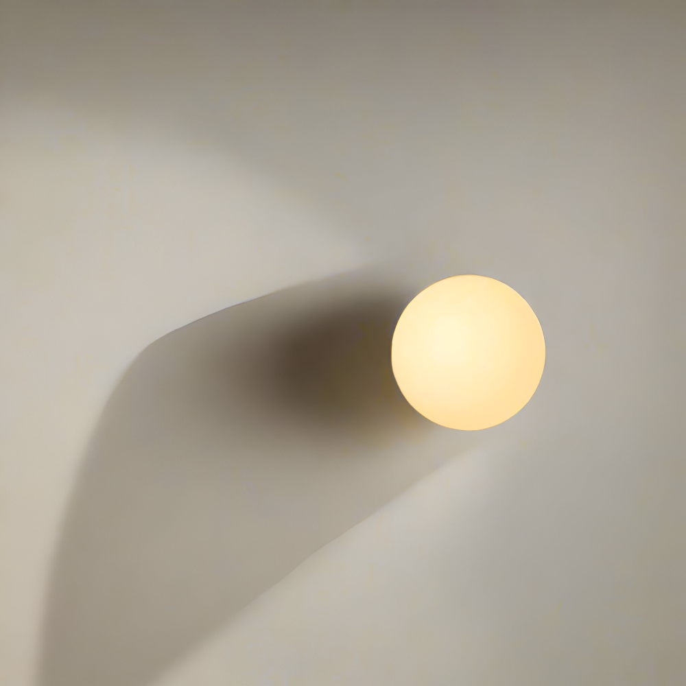 Minimalistische Runde Glas Wandleuchte - Elegante Milchweiße Innen Wandleuchte für Modernes Wohndesign