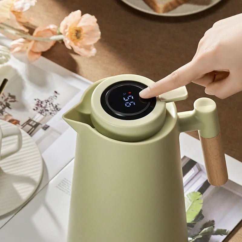 Minimalistische Thermoskanne 1L - Auslaufsicher Elegantes Design für Heiße und Kalte Getränke 3