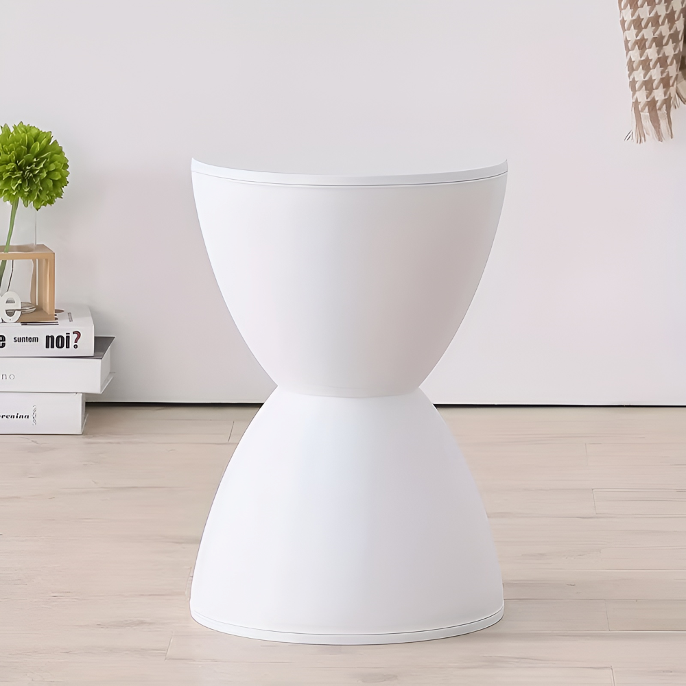 Minimalistischer Kunststoffstuhl - Sanduhrform  Hocker für Modernes Wohnzimmer