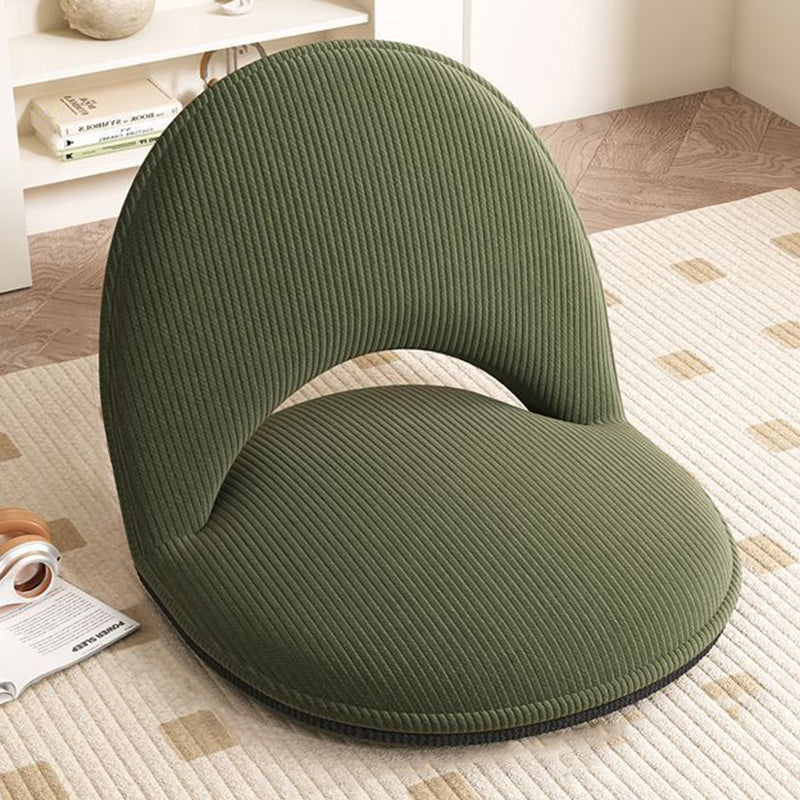 Minimalistischer Ovaler Akzentstuhl - Lammwolle Cord in Grün für Wohnzimmer Decor 0
