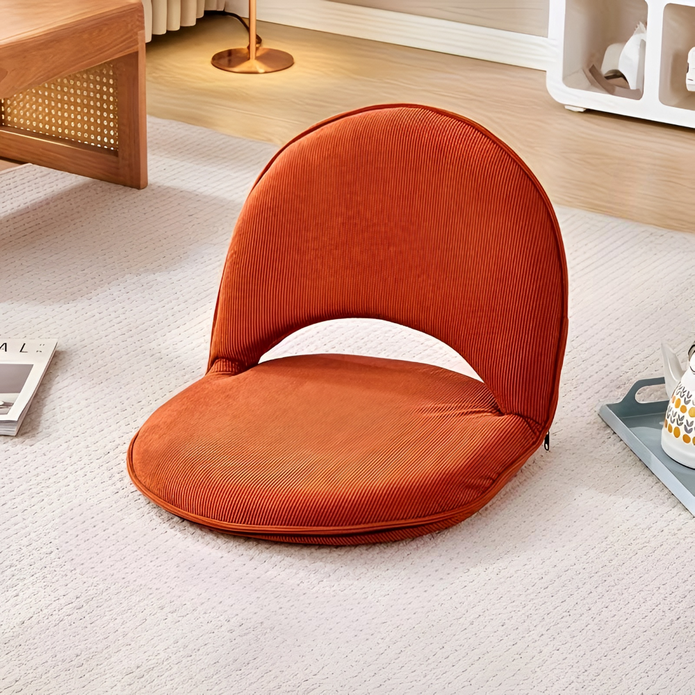 Minimalistischer Ovaler Akzentstuhl - Lammwolle Cord in Grün für Wohnzimmer Decor
