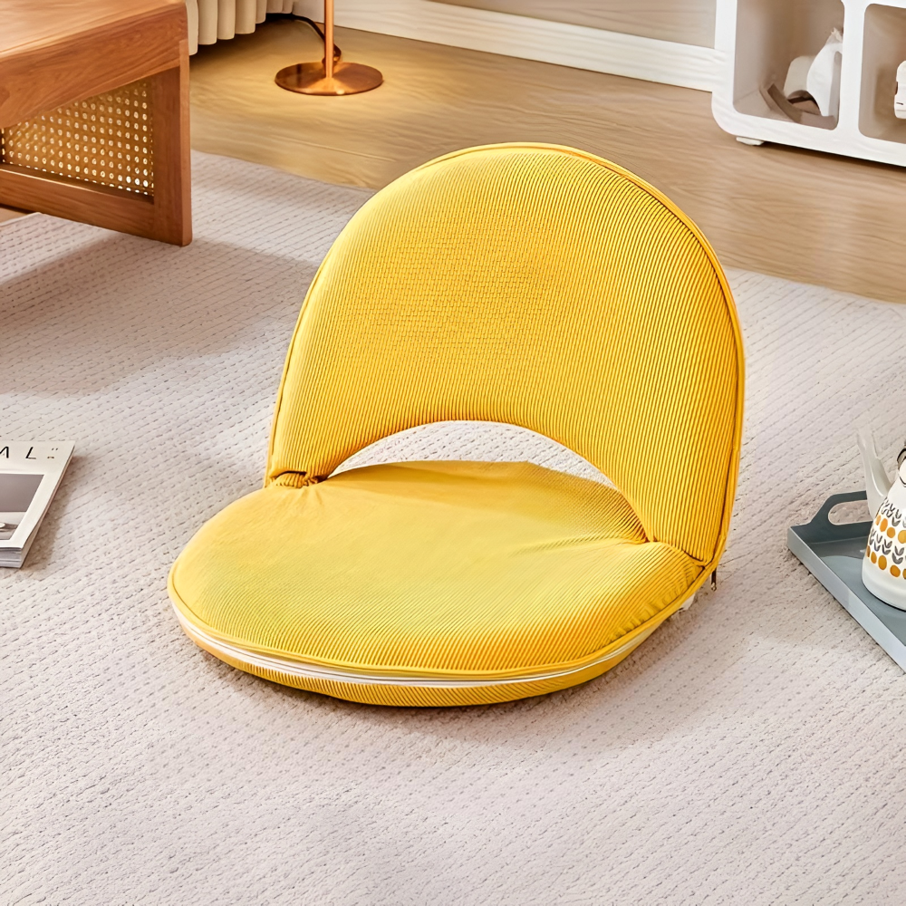 Minimalistischer Ovaler Akzentstuhl - Lammwolle Cord in Grün für Wohnzimmer Decor