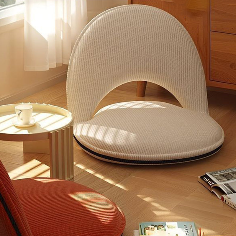 Minimalistischer Ovaler Akzentstuhl - Lammwolle Cord in Grün für Wohnzimmer Decor 3