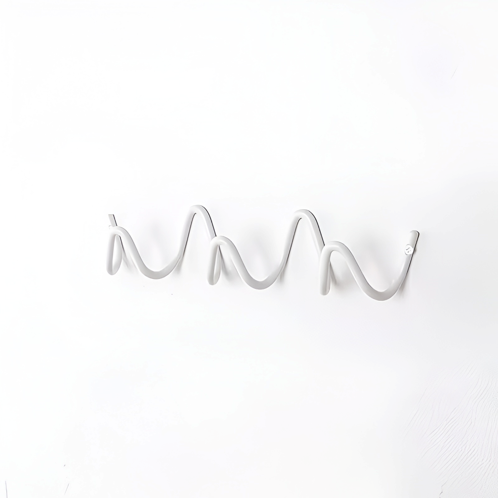 Minimalistischer Wellen-Wandhaken - Schwarzer Eisenhaken für Kleider und Taschen in Eingangsbereich oder Schlafzimmer