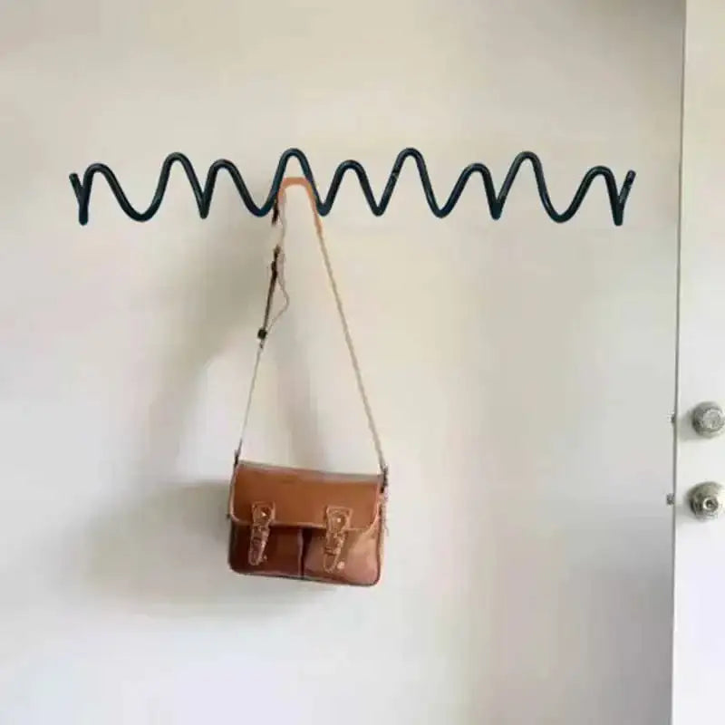 Minimalistischer Wellen-Wandhaken - Schwarzer Eisenhaken für Kleider und Taschen in Eingangsbereich oder Schlafzimmer 8